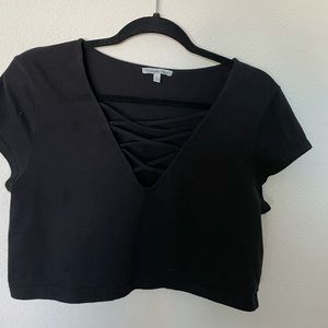 Black crop shirt
